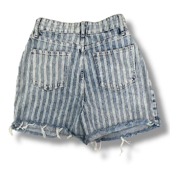 Free People Dogtown Pleated Stripes High Rise Shorts Size 29 - Picture 6 of 7